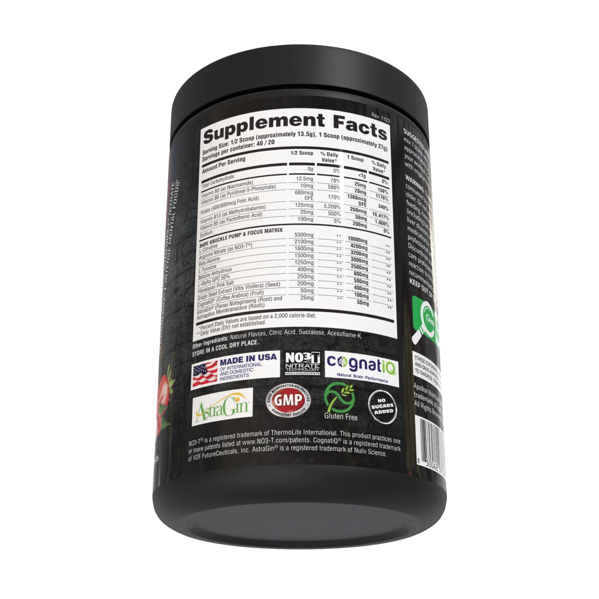 Bare Knuckle - Premium Non - Stimulant Nitrate Infused Pre - Workout Powerhouse - Apollon Nutrition - 