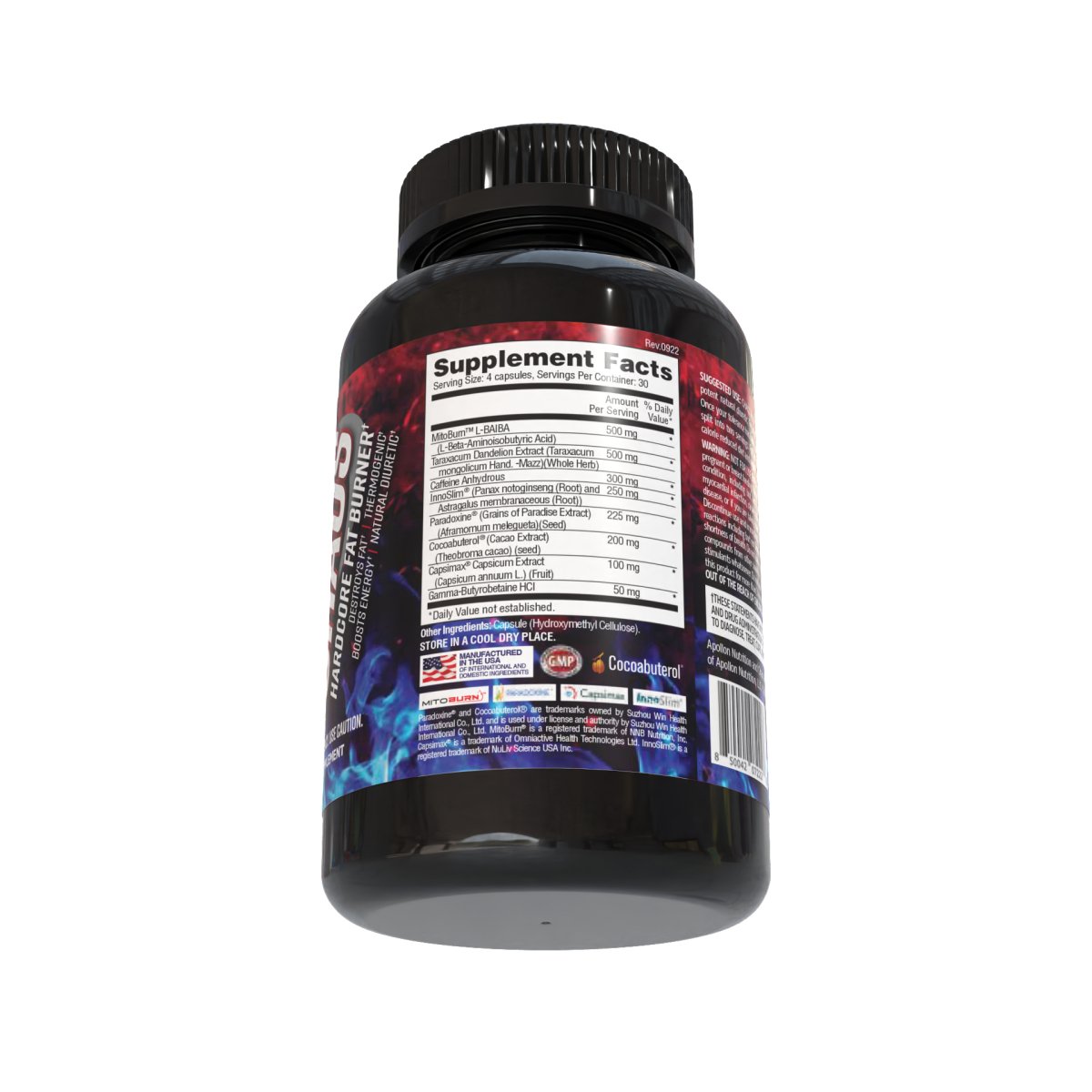 Chaos - Hardcore Fat Burner - Apollon Nutrition - 850862007149 - 